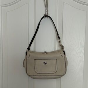 Coach Cream and Black Shoulder Bag